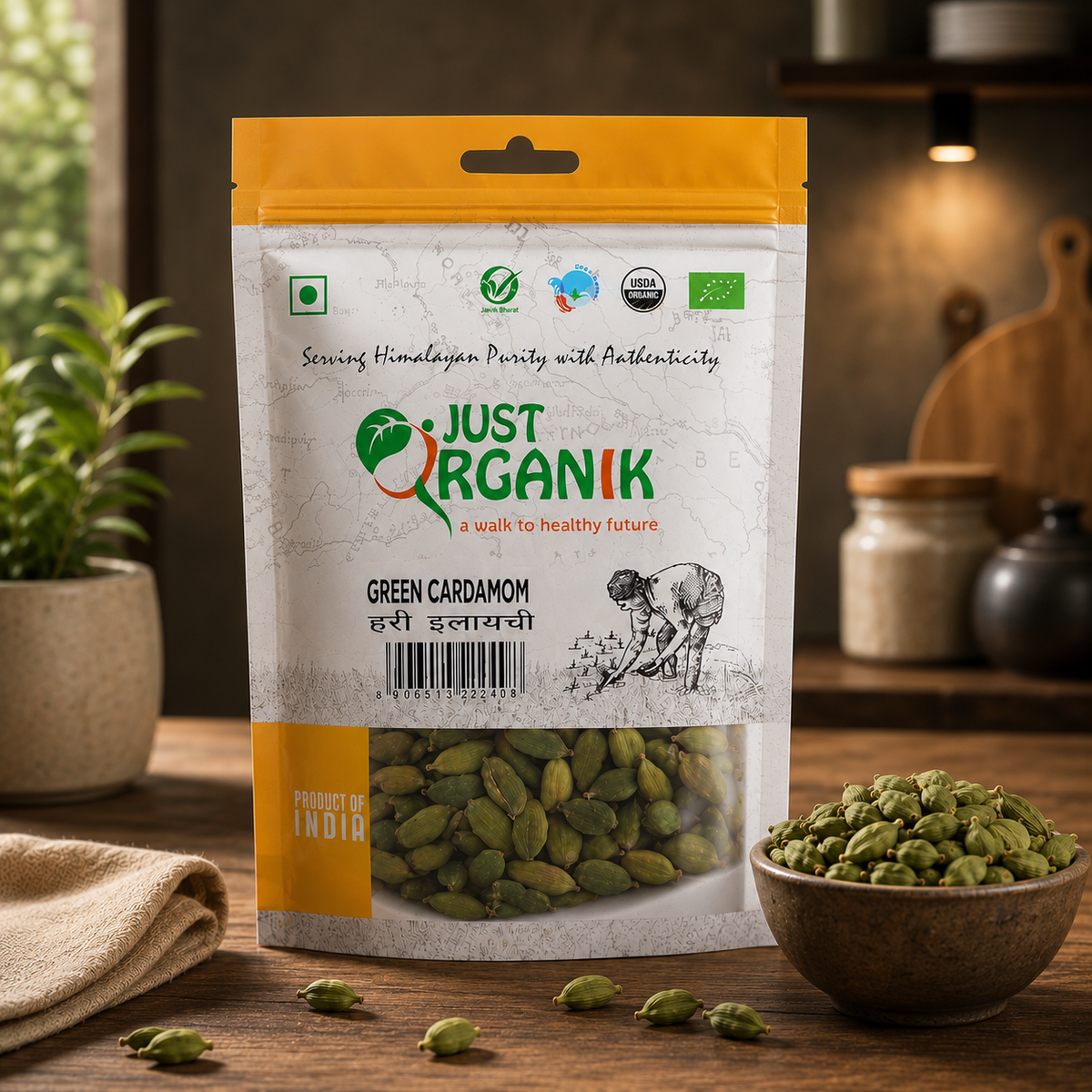Buy just organik green cardamom online