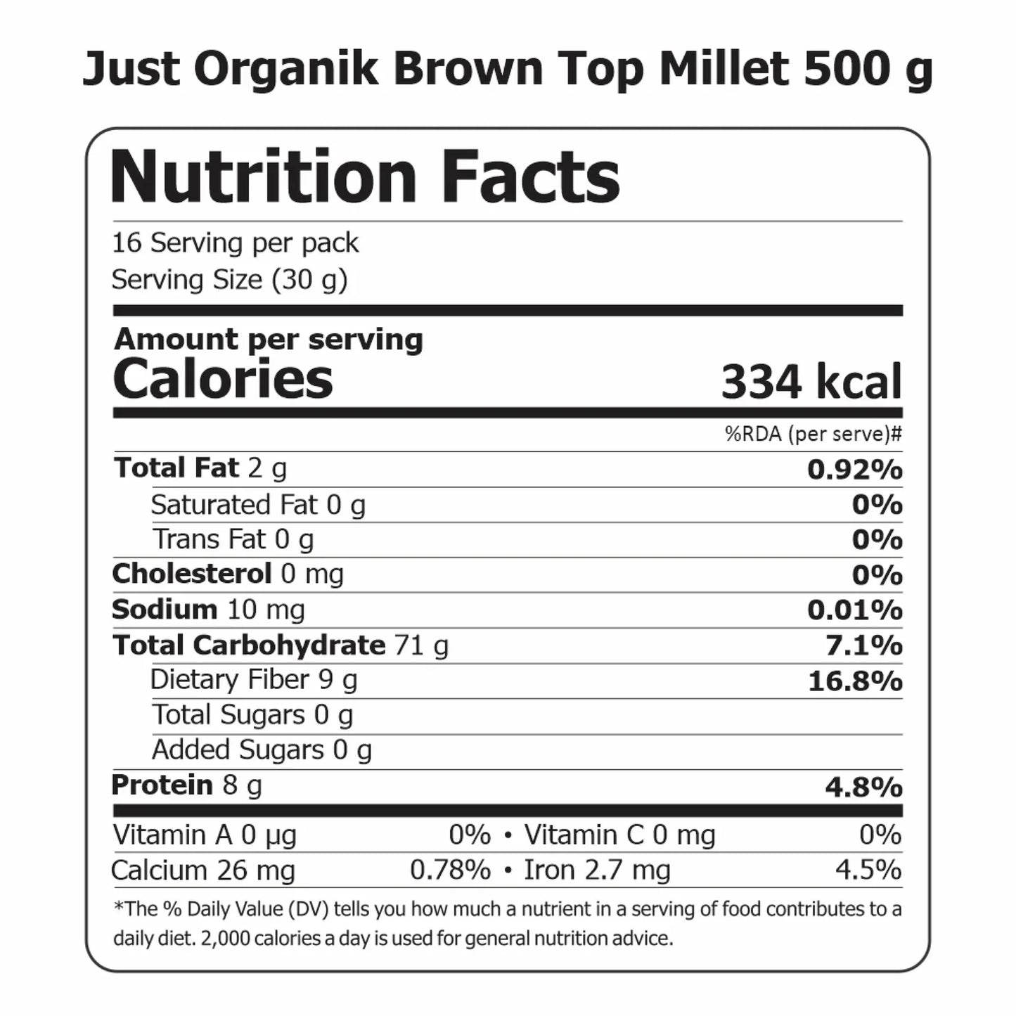 Brown Top Millet Flour